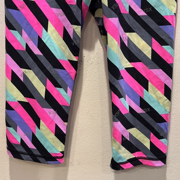 Victoria's Secret Kids Leggings - Pink, Blue, Yellow Stripes - Picture 3 of 5